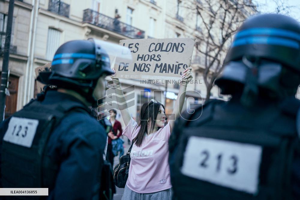 Nemesis collective during International Women's Day - Paris AJ