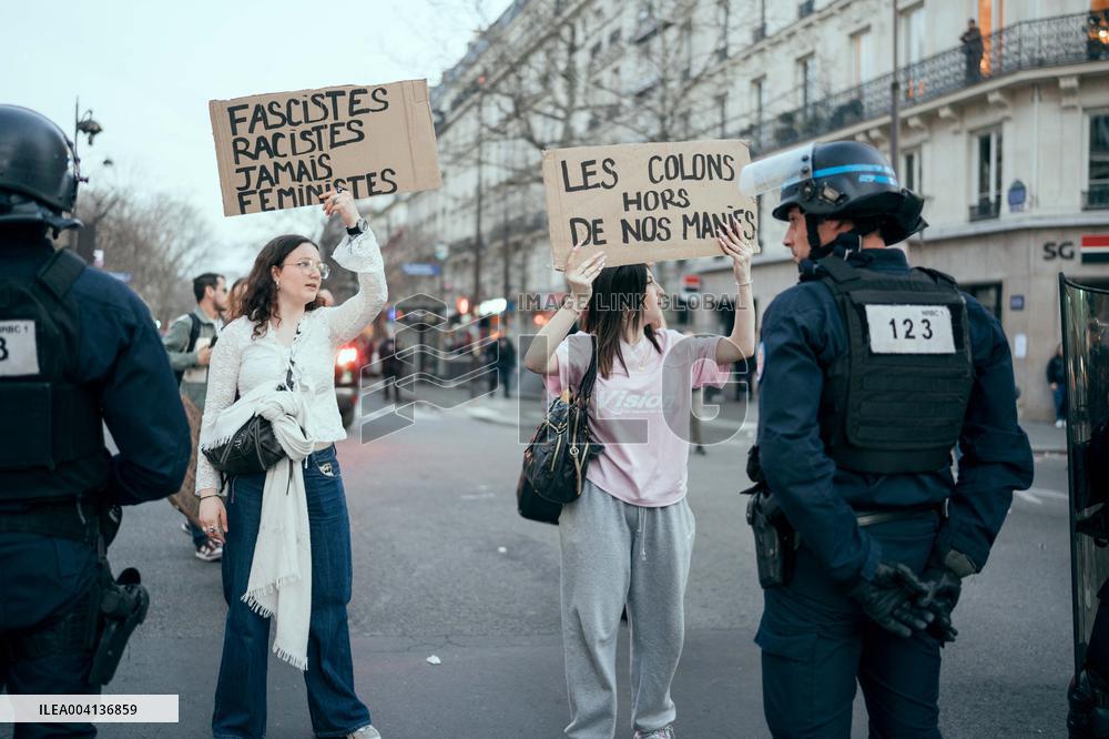 Nemesis collective during International Women's Day - Paris AJ