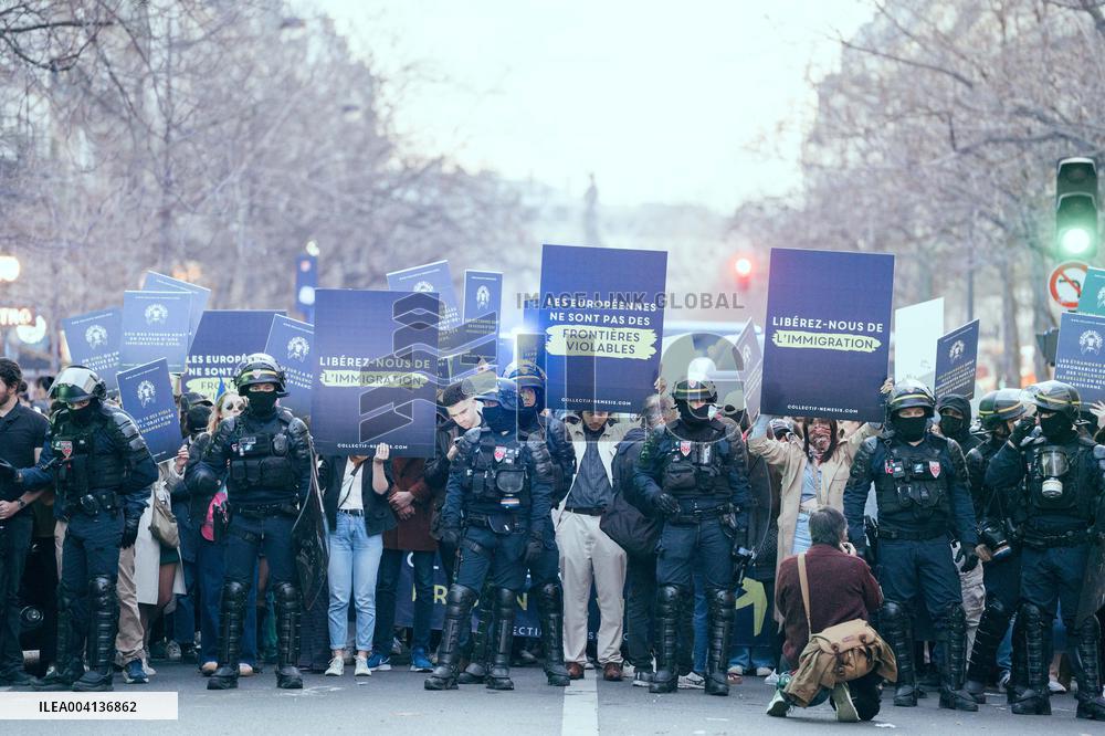 Nemesis collective during International Women's Day - Paris AJ
