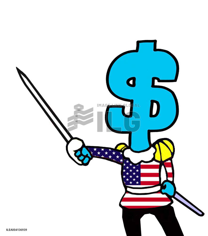 Cartoon Trump's' America First Tariffs And Foreign Policy