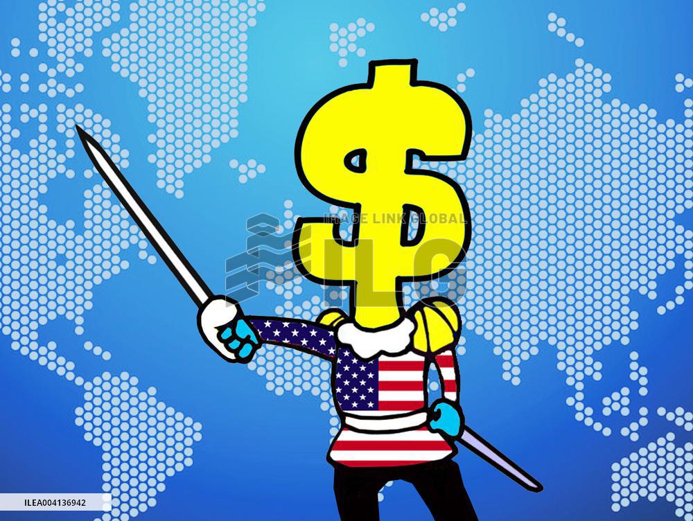 Cartoon Trump's' America First Tariffs And Foreign Policy