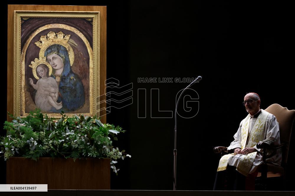 Religion: Cardinal Michael Czerny, leads the Rosary for the Pope's health in St. Peter's Square on March 8, 2025