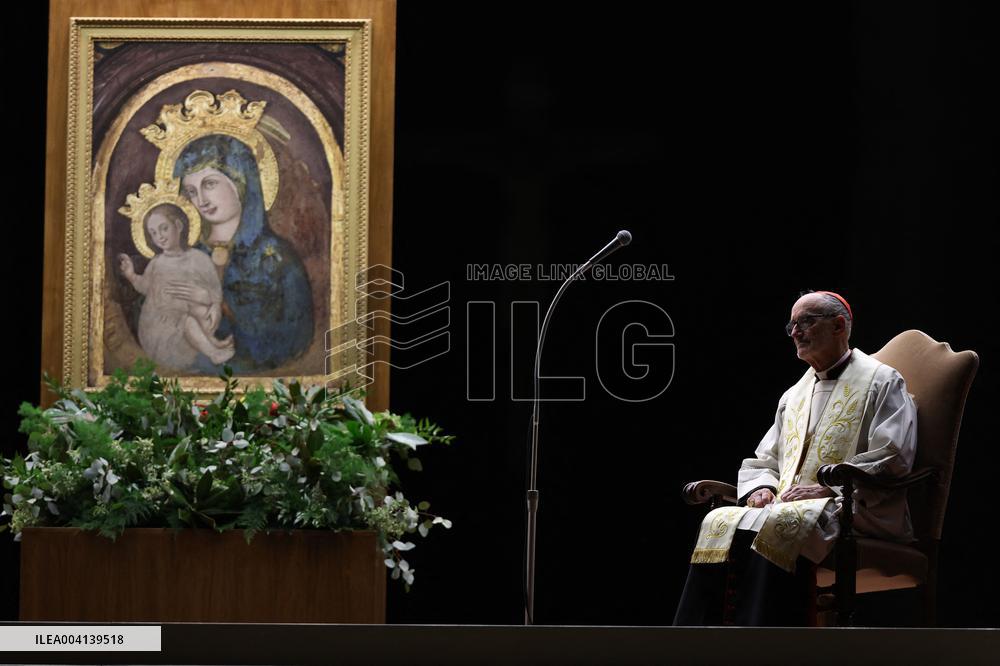 Religion: Cardinal Michael Czerny, leads the Rosary for the Pope's health in St. Peter's Square on March 8, 2025