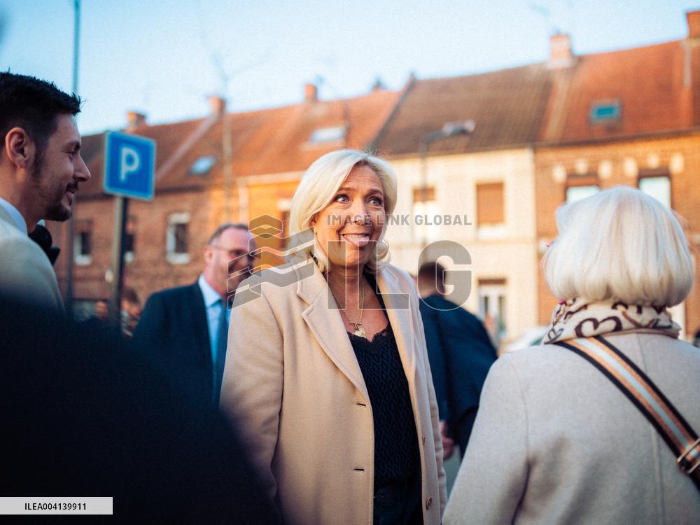 Marine Le Pen Attends The inauguration of Brigitte Bardot Avenue - Henin-Beaumont