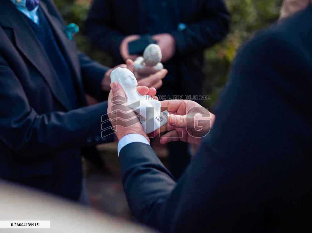 Marine Le Pen Attends The inauguration of Brigitte Bardot Avenue - Henin-Beaumont