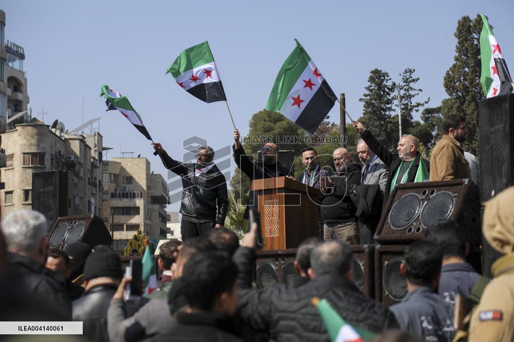 Demonstration in support of the new government - Aleppo