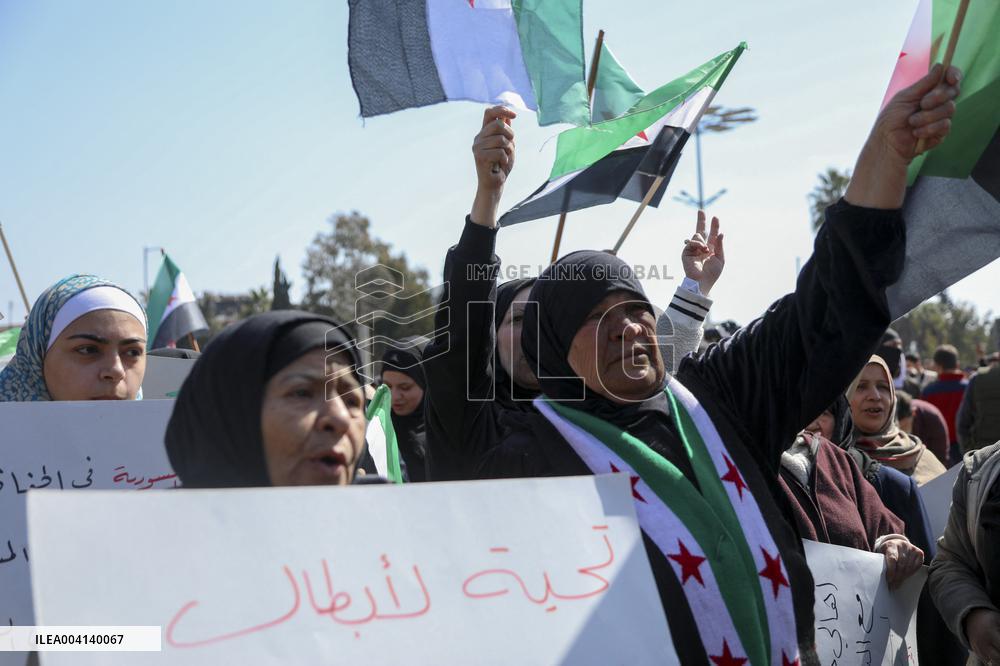 Demonstration in support of the new government - Aleppo