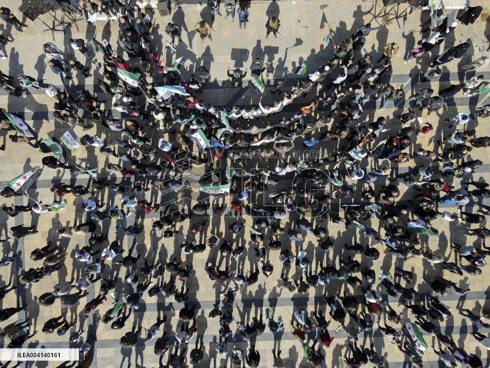 Demonstration in support of the new government - Aleppo