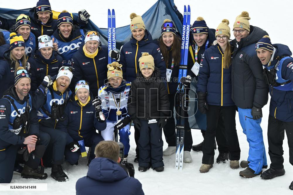 SWEDEN ROYALS AT NORDIC SKI WORLD CHAMPIONSHIPS WOMEN'S 50 KMS