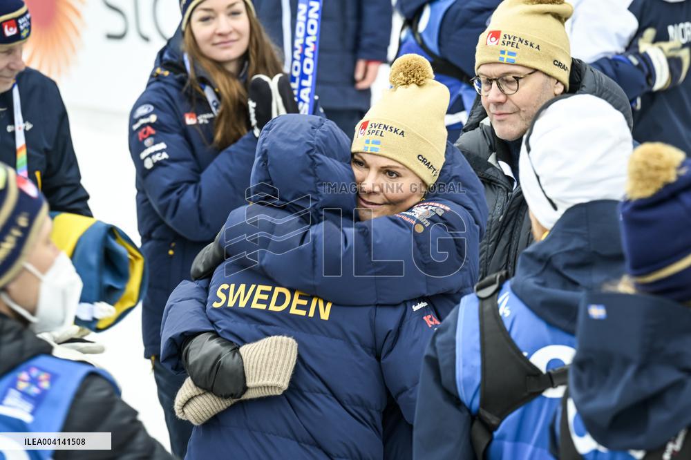 SWEDEN ROYALS AT NORDIC SKI WORLD CHAMPIONSHIPS WOMEN'S 50 KMS
