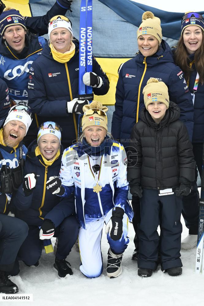 SWEDEN ROYALS AT NORDIC SKI WORLD CHAMPIONSHIPS WOMEN'S 50 KMS