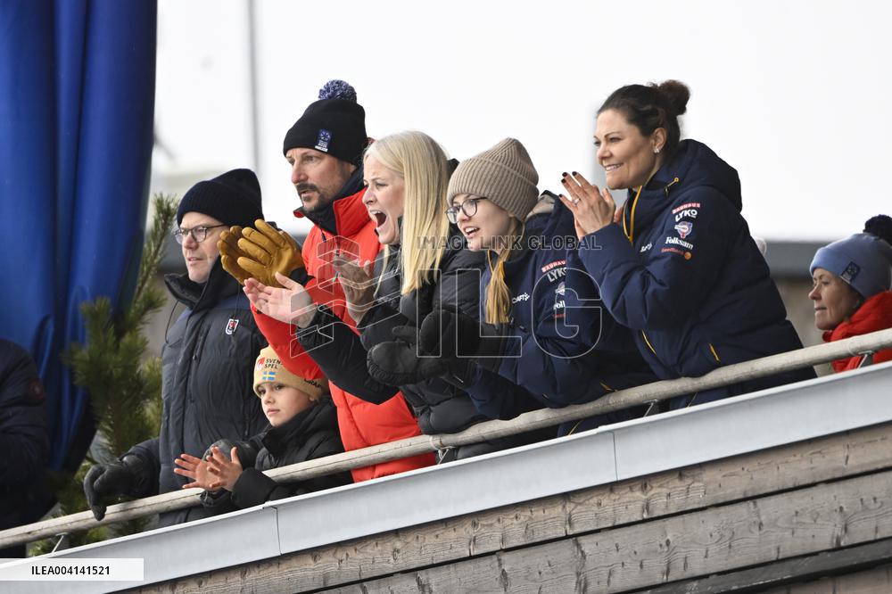 SWEDEN ROYALS AT NORDIC SKI WORLD CHAMPIONSHIPS WOMEN'S 50 KMS