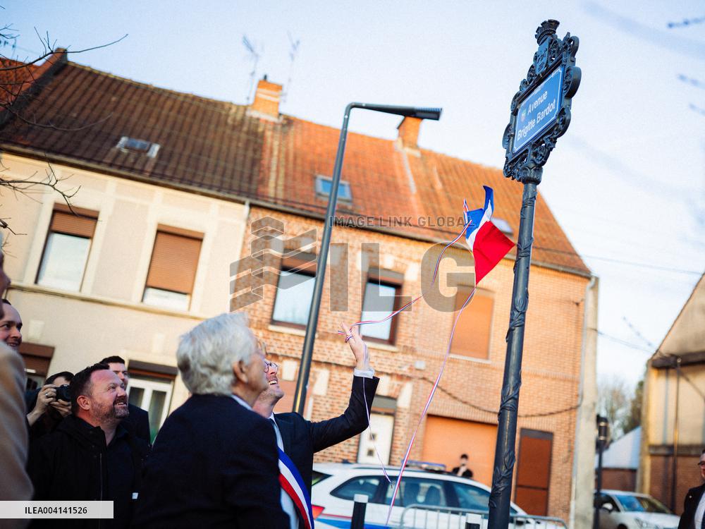 Marine Le Pen Attends The inauguration of Brigitte Bardot Avenue - Henin-Beaumont