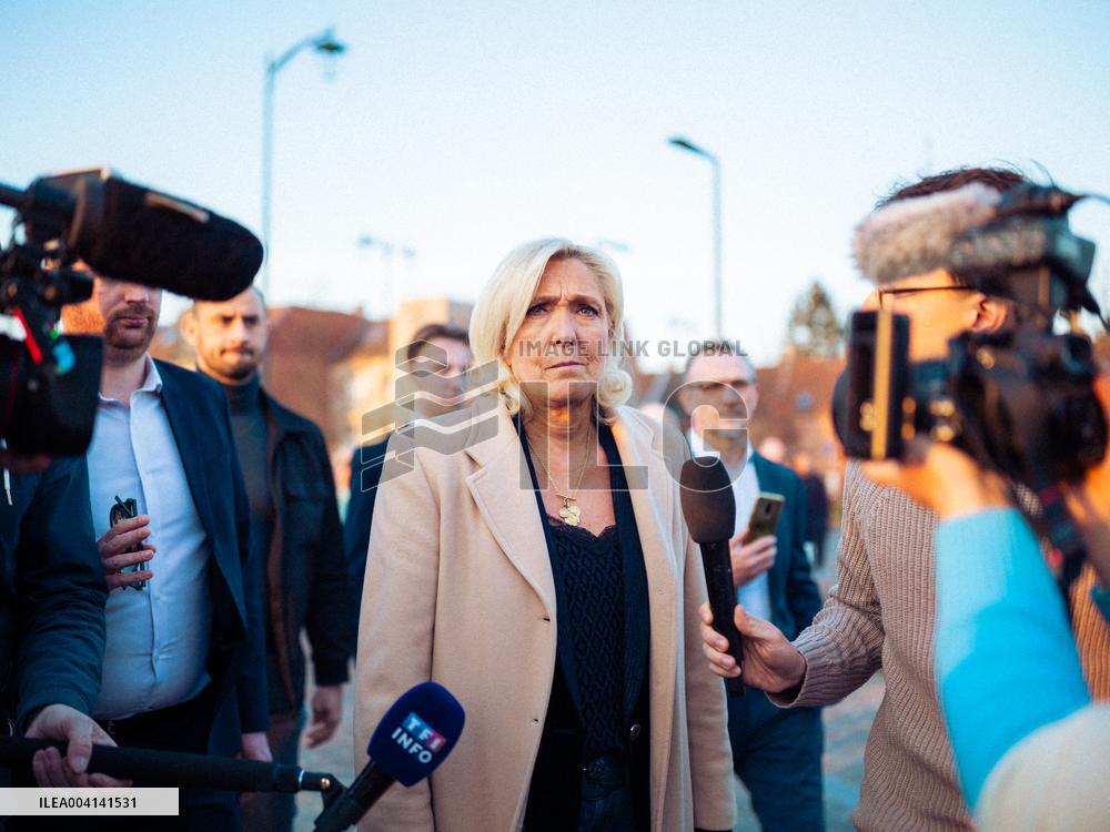 Marine Le Pen Attends The inauguration of Brigitte Bardot Avenue - Henin-Beaumont