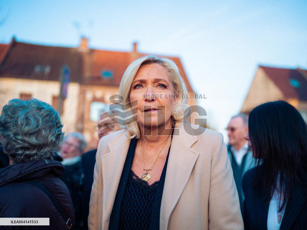 Marine Le Pen Attends The inauguration of Brigitte Bardot Avenue - Henin-Beaumont