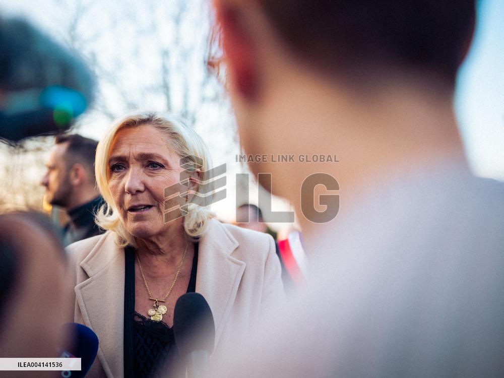 Marine Le Pen Attends The inauguration of Brigitte Bardot Avenue - Henin-Beaumont