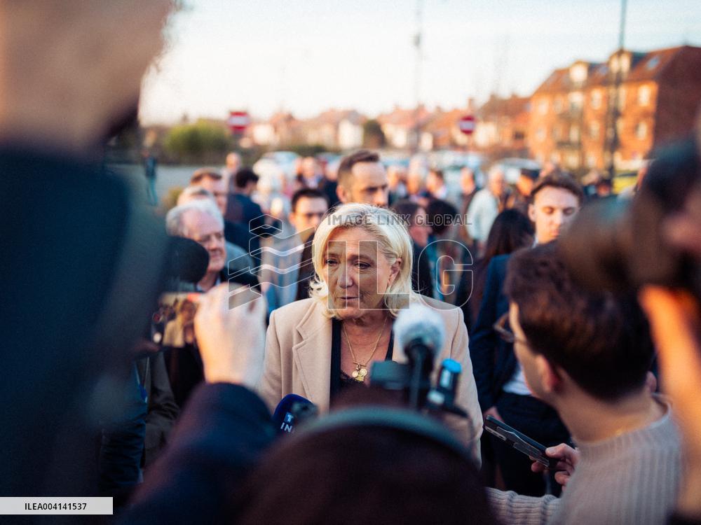 Marine Le Pen Attends The inauguration of Brigitte Bardot Avenue - Henin-Beaumont