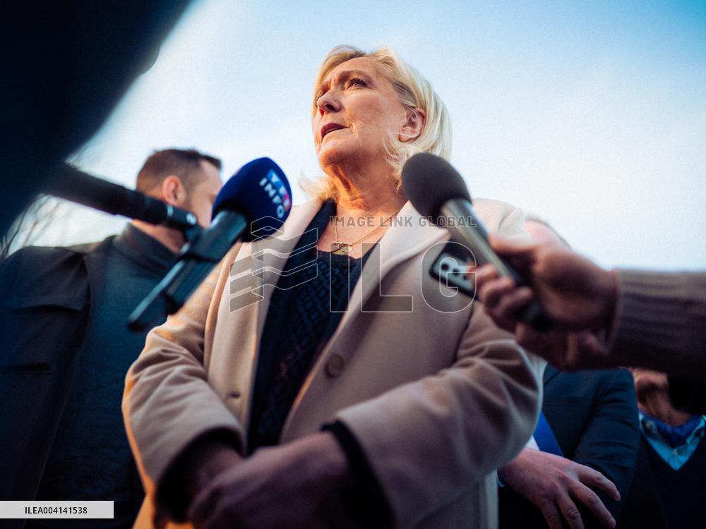 Marine Le Pen Attends The inauguration of Brigitte Bardot Avenue - Henin-Beaumont
