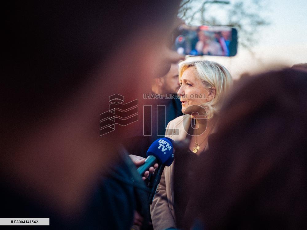 Marine Le Pen Attends The inauguration of Brigitte Bardot Avenue - Henin-Beaumont