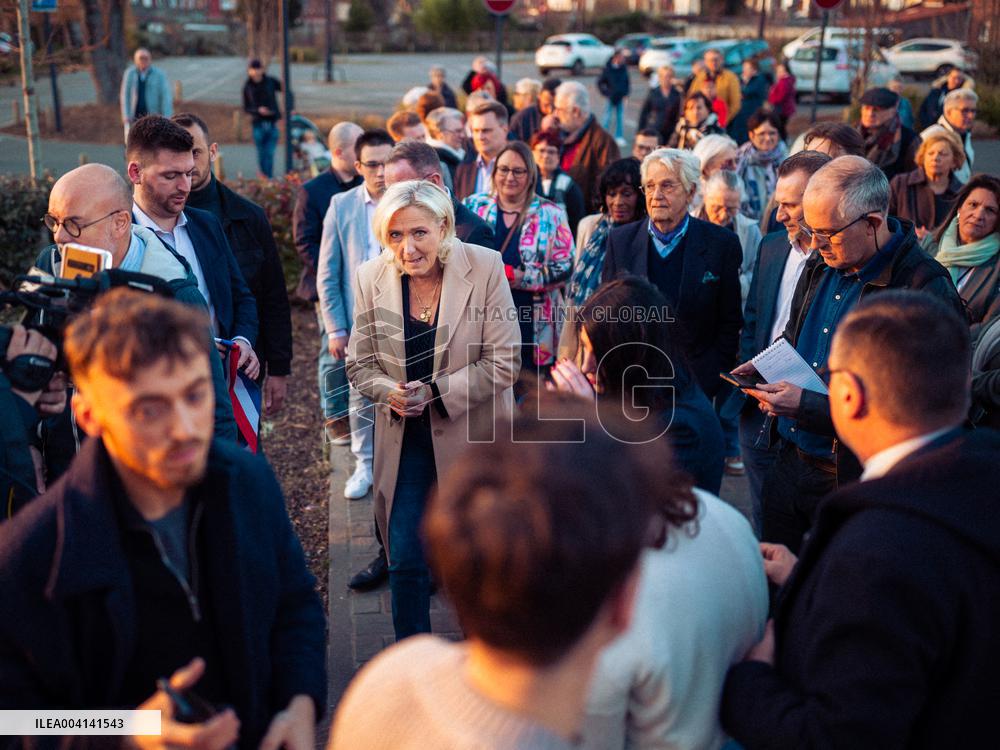 Marine Le Pen Attends The inauguration of Brigitte Bardot Avenue - Henin-Beaumont