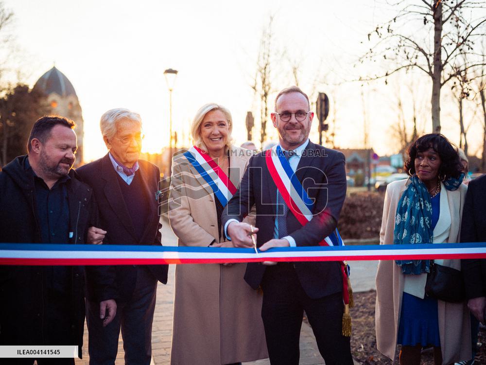 Marine Le Pen Attends The inauguration of Brigitte Bardot Avenue - Henin-Beaumont