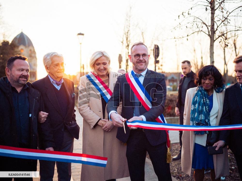 Marine Le Pen Attends The inauguration of Brigitte Bardot Avenue - Henin-Beaumont