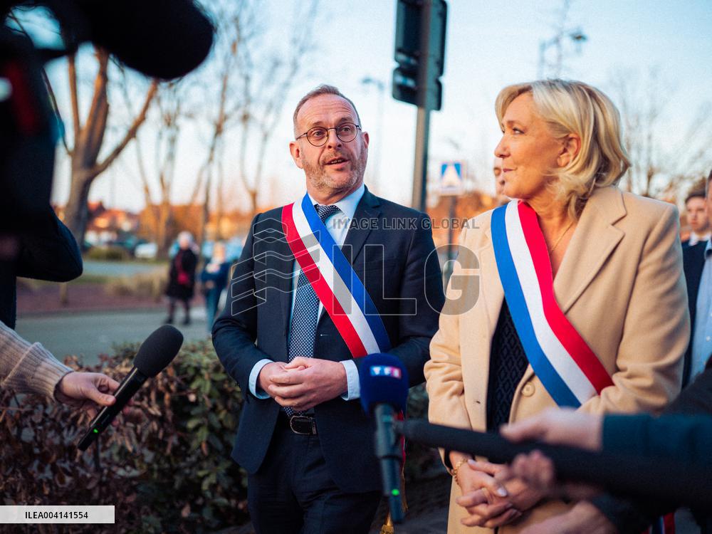 Marine Le Pen Attends The inauguration of Brigitte Bardot Avenue - Henin-Beaumont