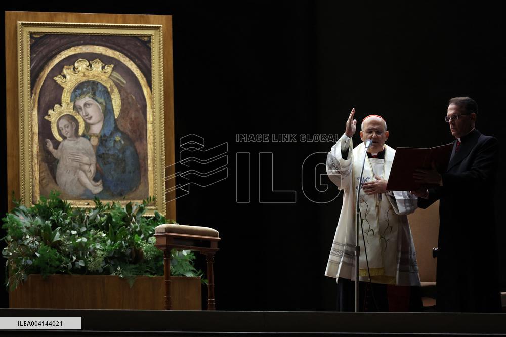 Religion: Cardinal José Tolentino de Mendonca, leads the Rosary for the Pope's health in St. Peter's Square on March 9, 2025