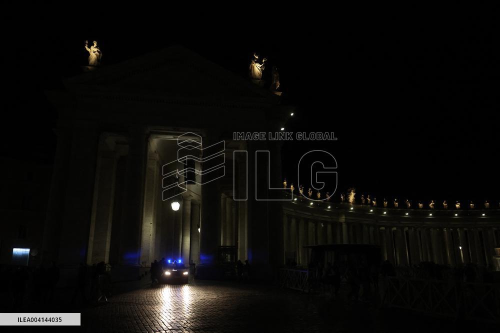 Religion: Cardinal José Tolentino de Mendonca, leads the Rosary for the Pope's health in St. Peter's Square on March 9, 2025