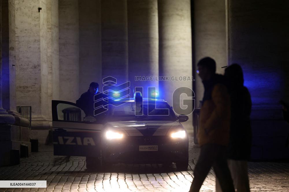 Religion: Cardinal José Tolentino de Mendonca, leads the Rosary for the Pope's health in St. Peter's Square on March 9, 2025