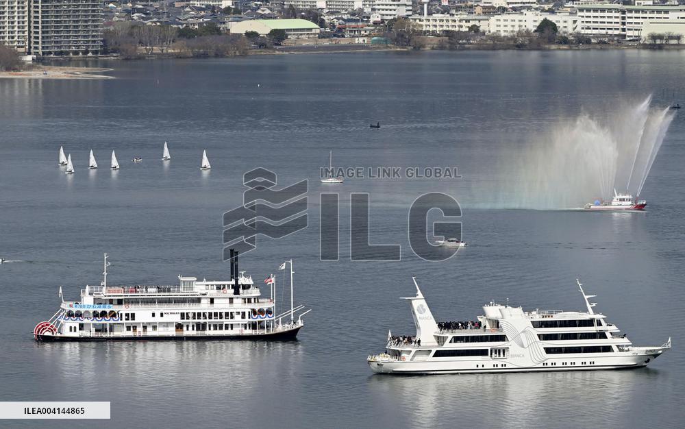 Tourist season starts at Japan's largest lake