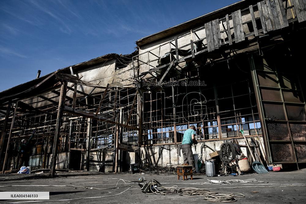 Repairing volunteer workshop in Zaporizhzhia after Russian drone attack