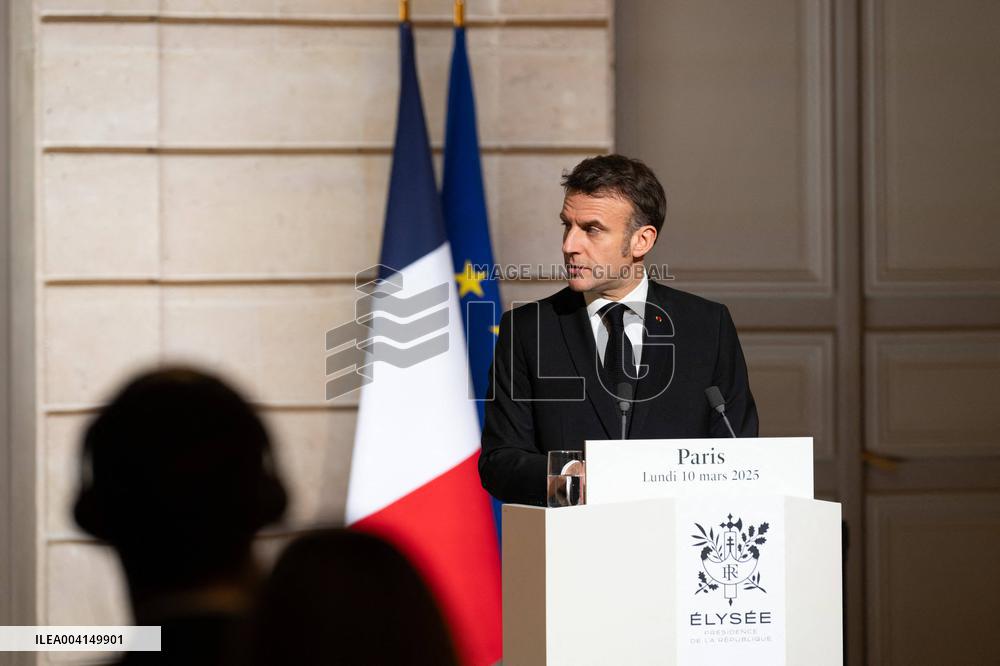 President Macron And President Of Moldova Sandu Press Conference - Paris