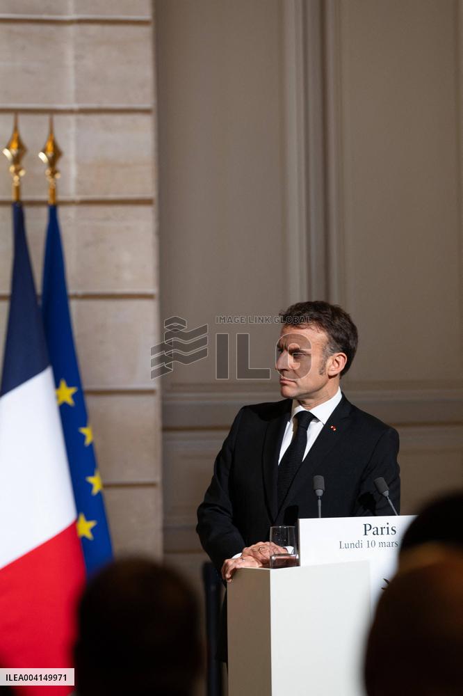 President Macron And President Of Moldova Sandu Press Conference - Paris