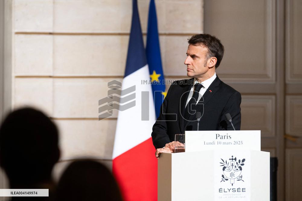 President Macron And President Of Moldova Sandu Press Conference - Paris