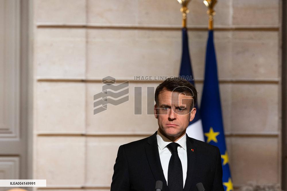 President Macron And President Of Moldova Sandu Press Conference - Paris