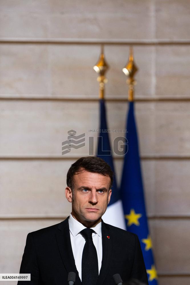 President Macron And President Of Moldova Sandu Press Conference - Paris