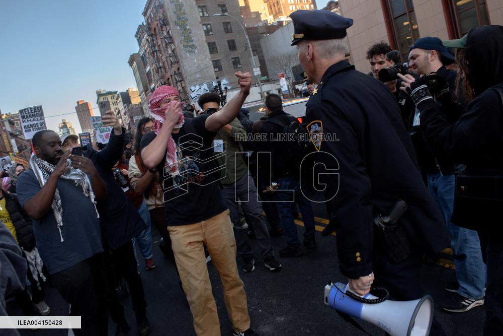Demonstration Against the Detention Of Mahmoud Khalil - NYC
