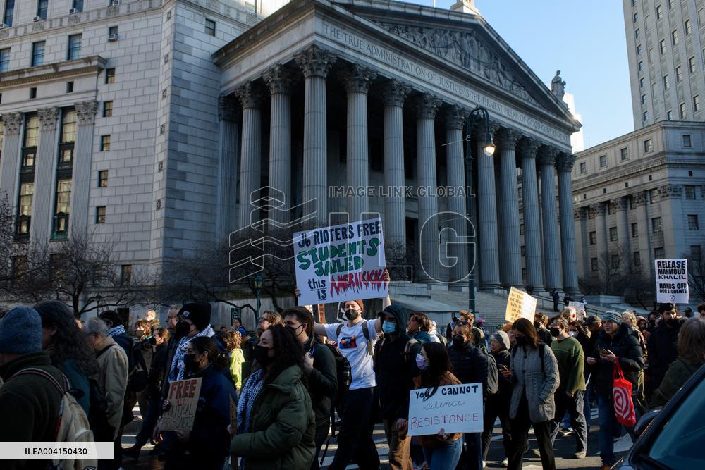 Demonstration Against the Detention Of Mahmoud Khalil - NYC
