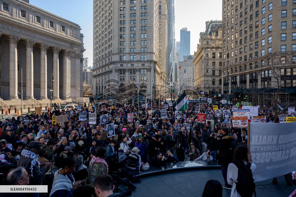 Demonstration Against the Detention Of Mahmoud Khalil - NYC