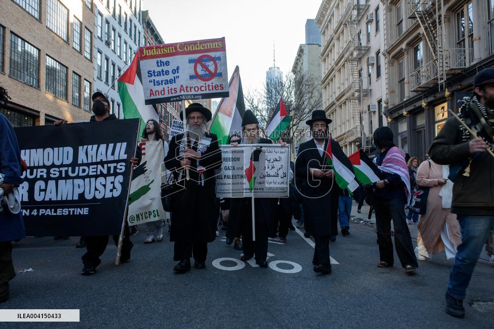 Demonstration Against the Detention Of Mahmoud Khalil - NYC