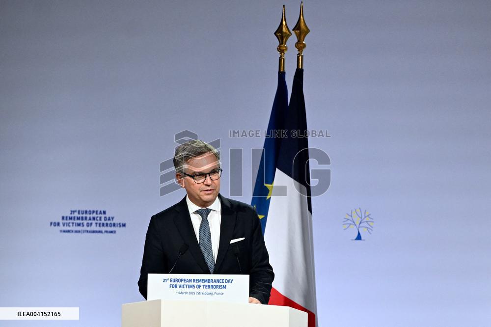 President Macron Attends European Remembrance Day for Victims of Terrorism - Strasbourg