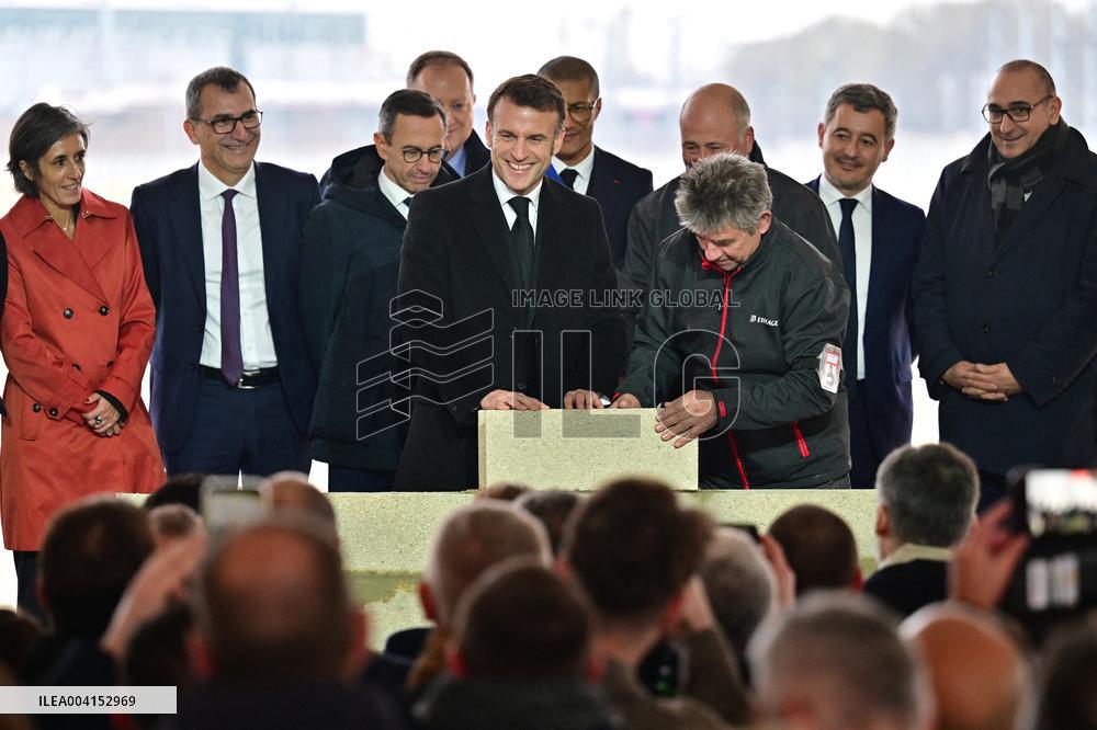 President Macron Lays The Foundation Stone For The New DGSI Site - Saint-Ouen