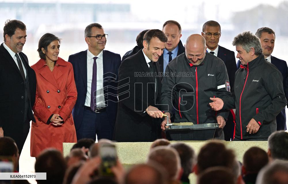 President Macron Lays The Foundation Stone For The New DGSI Site - Saint-Ouen