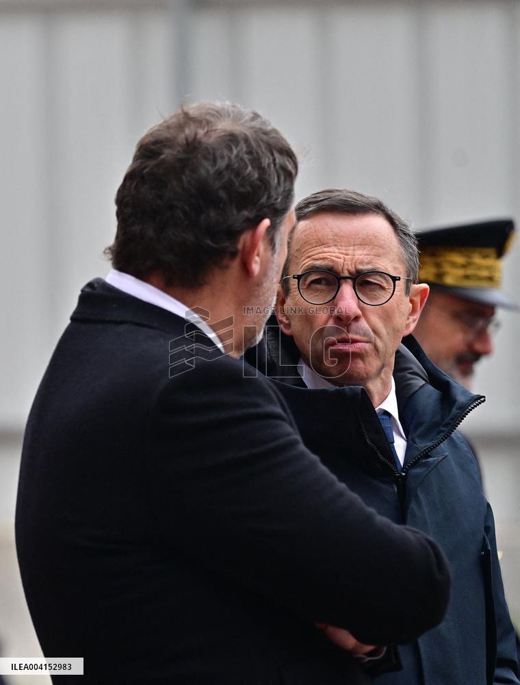 President Macron Lays The Foundation Stone For The New DGSI Site - Saint-Ouen