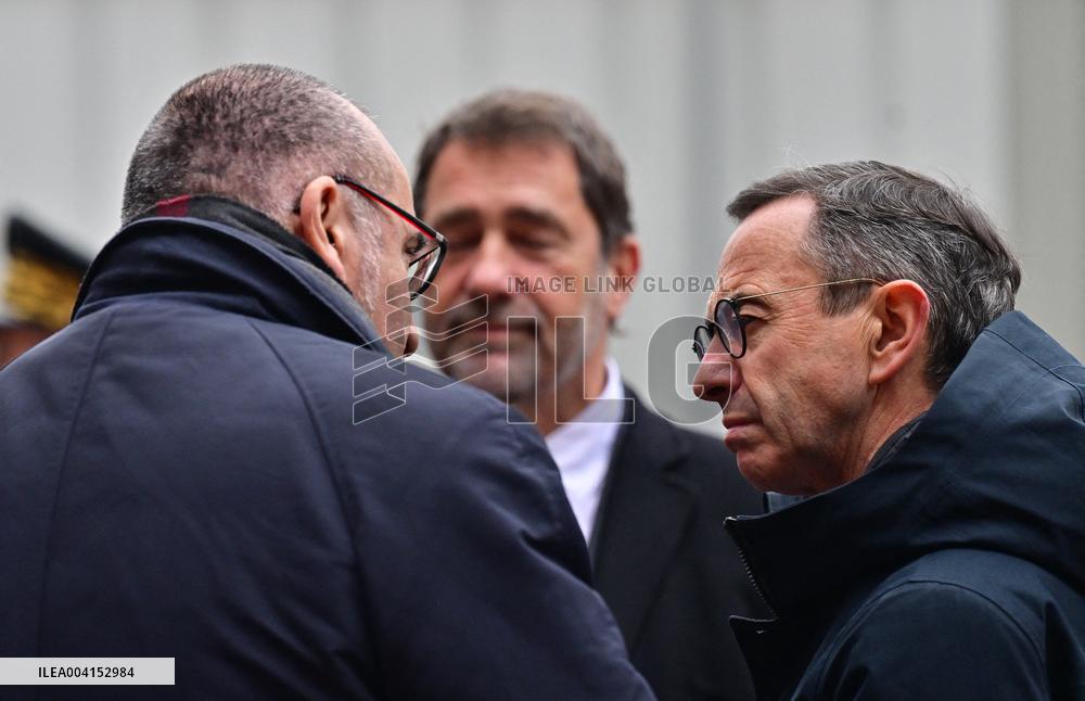 President Macron Lays The Foundation Stone For The New DGSI Site - Saint-Ouen