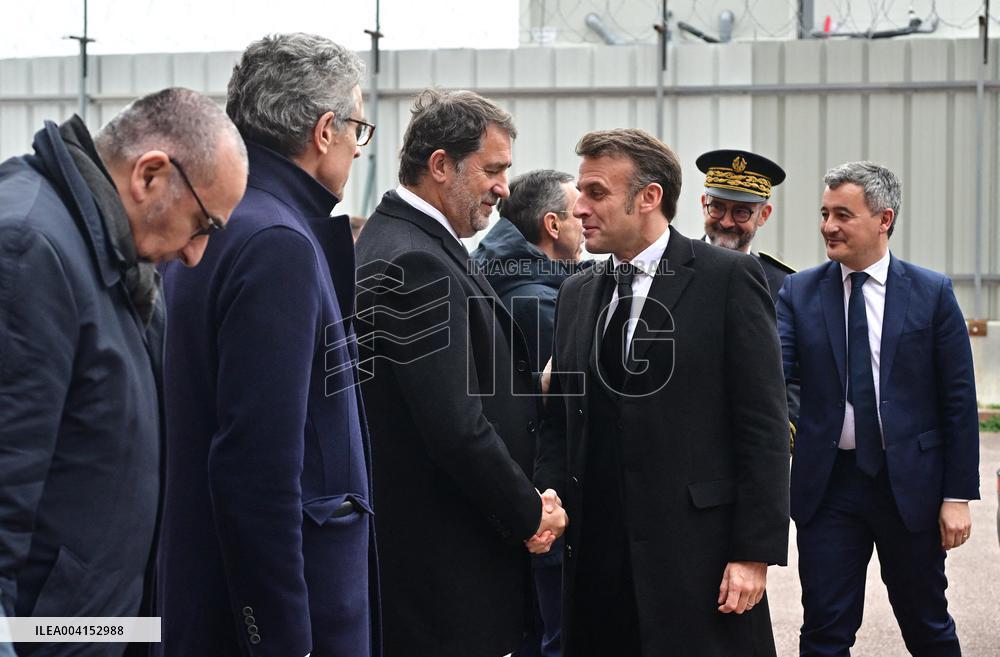 President Macron Lays The Foundation Stone For The New DGSI Site - Saint-Ouen