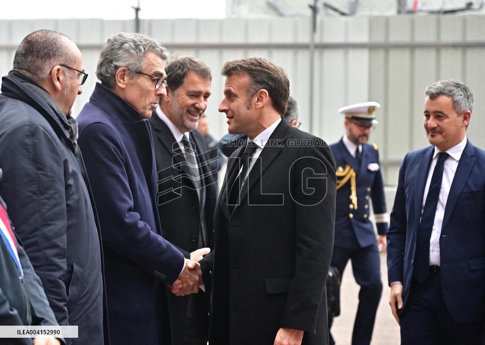 President Macron Lays The Foundation Stone For The New DGSI Site - Saint-Ouen
