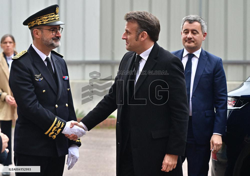 President Macron Lays The Foundation Stone For The New DGSI Site - Saint-Ouen