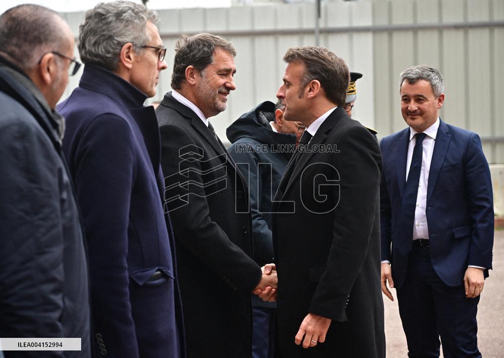 President Macron Lays The Foundation Stone For The New DGSI Site - Saint-Ouen